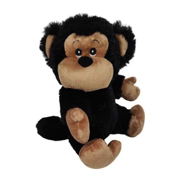 Progressive Plush Monkey Sitting Stuffed Animal Toy 2011 Black Brown 10 inch - Picture 1 of 5